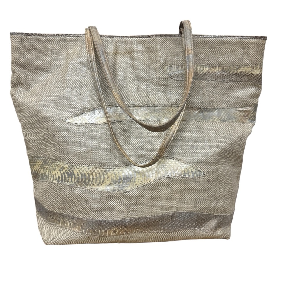 Carlos Falchi's Signature Tote in Grey Silver - Picture 6 of 13